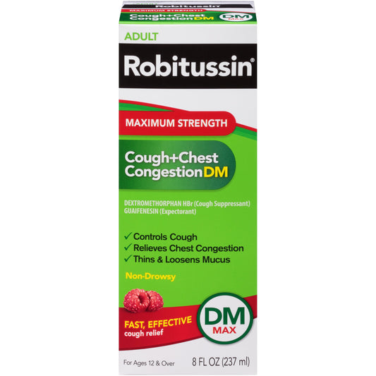 Robitussin Dm Max Cough & Chest Congestion; 8 Ounce; 3 Per Box; 4 Per Case