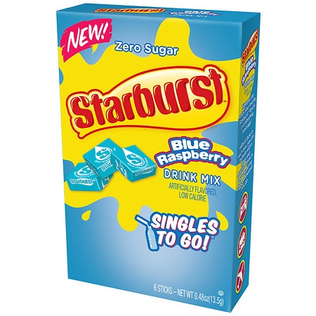 Starburst Blue Raspberry Drink Mix Singles To Go; 0.48 Ounces; 12 Per Case - High Mart Wholesale