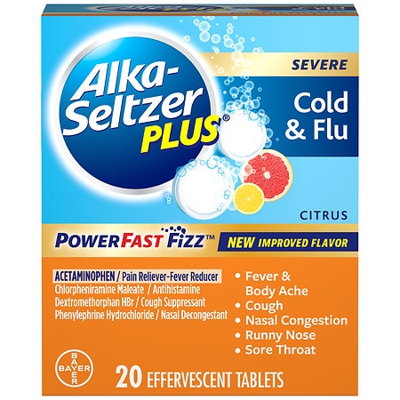 Alka-Seltzer Severe Cold & Flu Powerfast; 20 Piece; 3 Per Box; 10 Per Case