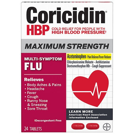 Coricidin Hbp Max Multi Symptom Flu; 24 Piece; 3 Per Box; 8 Per Case