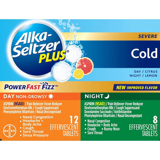 Alka-Seltzer Cold Power Day & Night Relief; 20 Piece; 3 Per Box; 10 Per Case