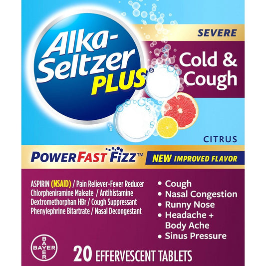 Alka-Seltzer Cold & Cough Powerfast; 20 Piece; 3 Per Box; 10 Per Case