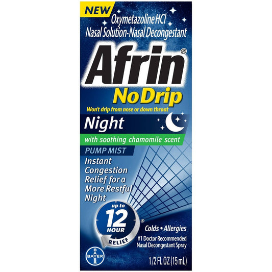 Afrin No Drip Night Pump Mist; 0.51 Fluid Ounce; 6 Per Box; 6 Per Case