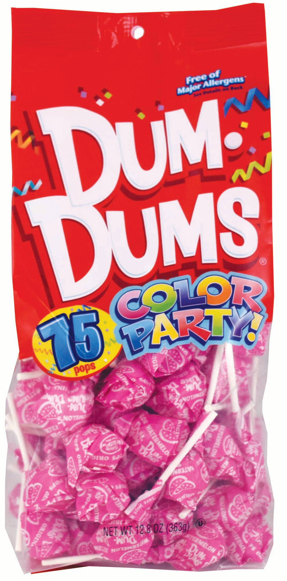 Dum Dums Pops Color Party Hot Pink; 12.8 Ounces; 4 Per Case