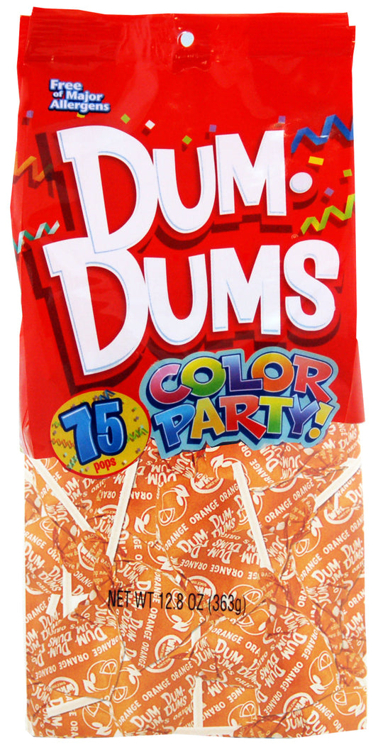 Dum Dums Pops Color Party Orange; 12.8 Ounces; 4 Per Case