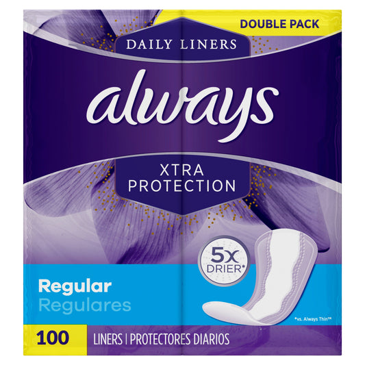 Always Xtra Protection Liners Pad; 100 Count; 4 Per Case