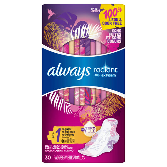 Always Pad Radiant Infinity; 30 Count; 6 Per Case