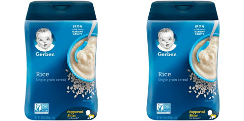 Gerber 1St Foods Non-Gmo Single Grain Rice Cereal Baby Food Carton With Iron; 16 Ounce; 3 Per Box; 2 Per Case