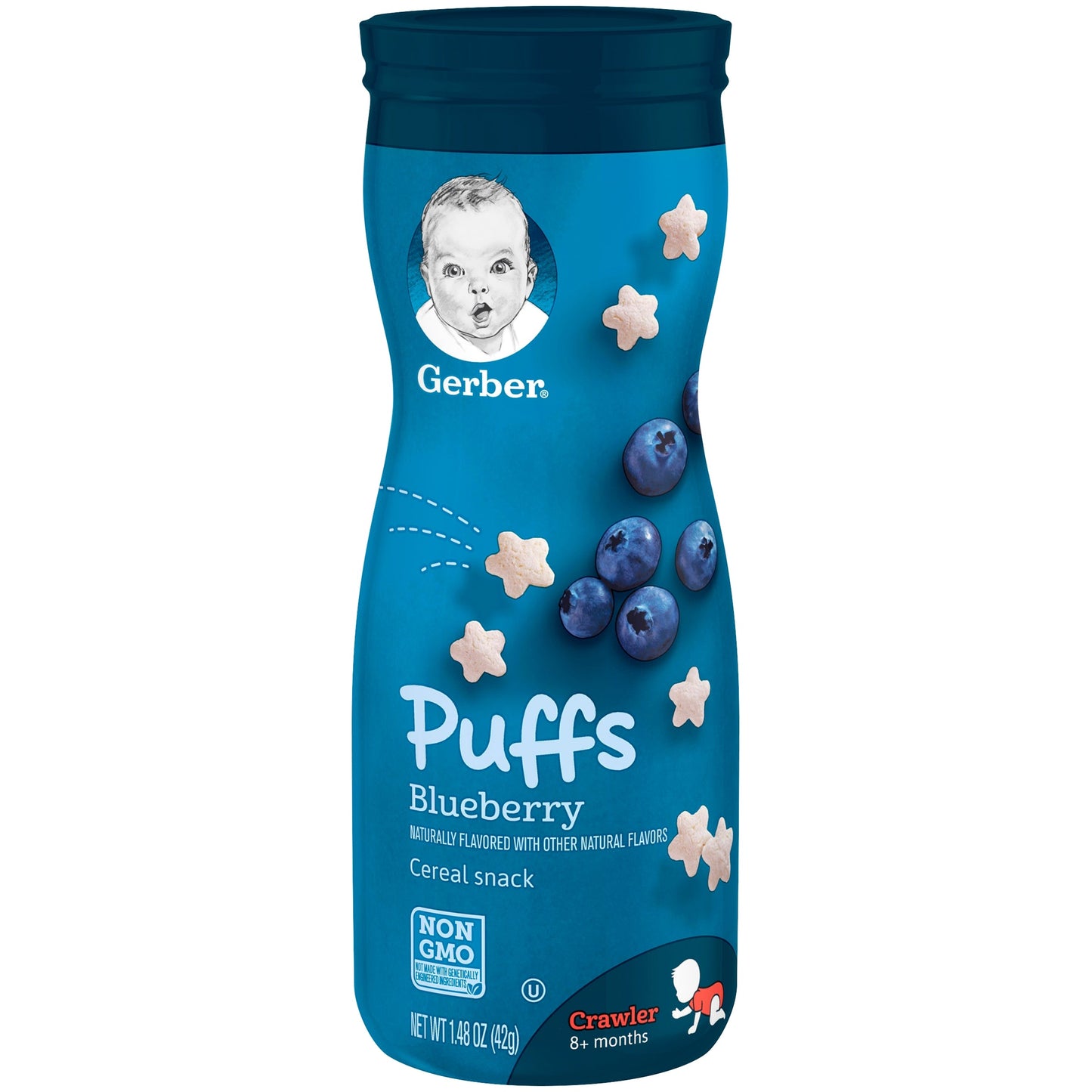 Gerber Graduates Non-Gmo Blueberry Puffs Cereal Baby Snack Canister; 1.48 Ounce; 6 Per Case