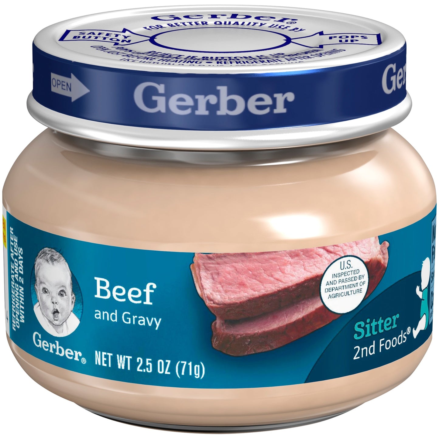 Gerber 2Nd Foods Beef And Gravy Puree Baby Food Jar; 2.5 Ounce; 10 Per Case