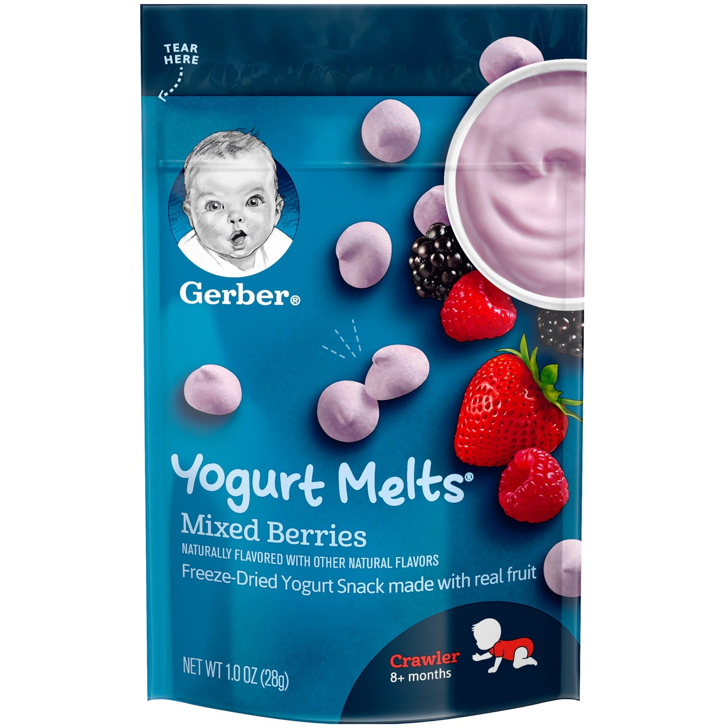 Gerber Graduates Mixed Berries Yogurt Melts Baby Snack Pouch; 1 Ounce; 7 Per Case