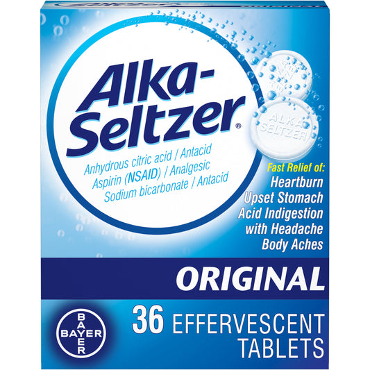 Alka-Seltzer Original Tablets; 36 Piece; 3 Per Box; 10 Per Case