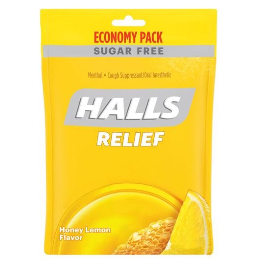 Halls Sugar Free Honey Lemon Cough Drops; 70 Count; 12 Per Case - High Mart Wholesale