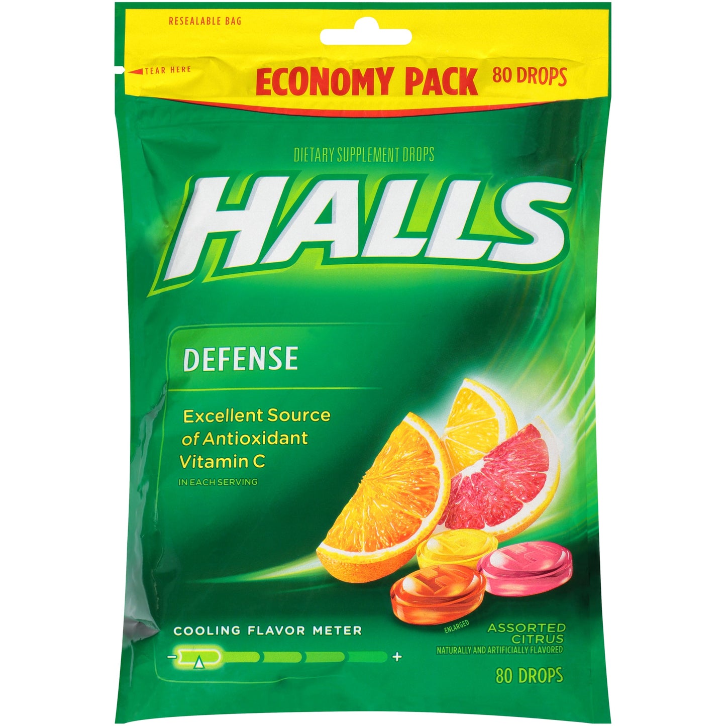 Halls Defense Assorted Citrus Cough Drops; 80 Count; 12 Per Case