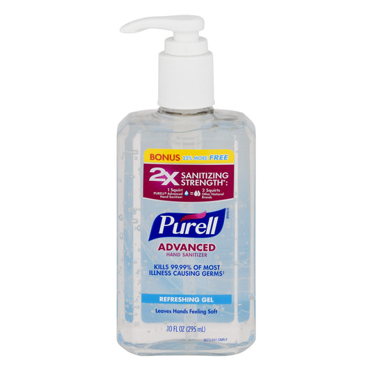 Purell 8 Ounce Plus 25% Free Bonus Pump Bottle; 10 Fluid Ounces; 12 Per Case