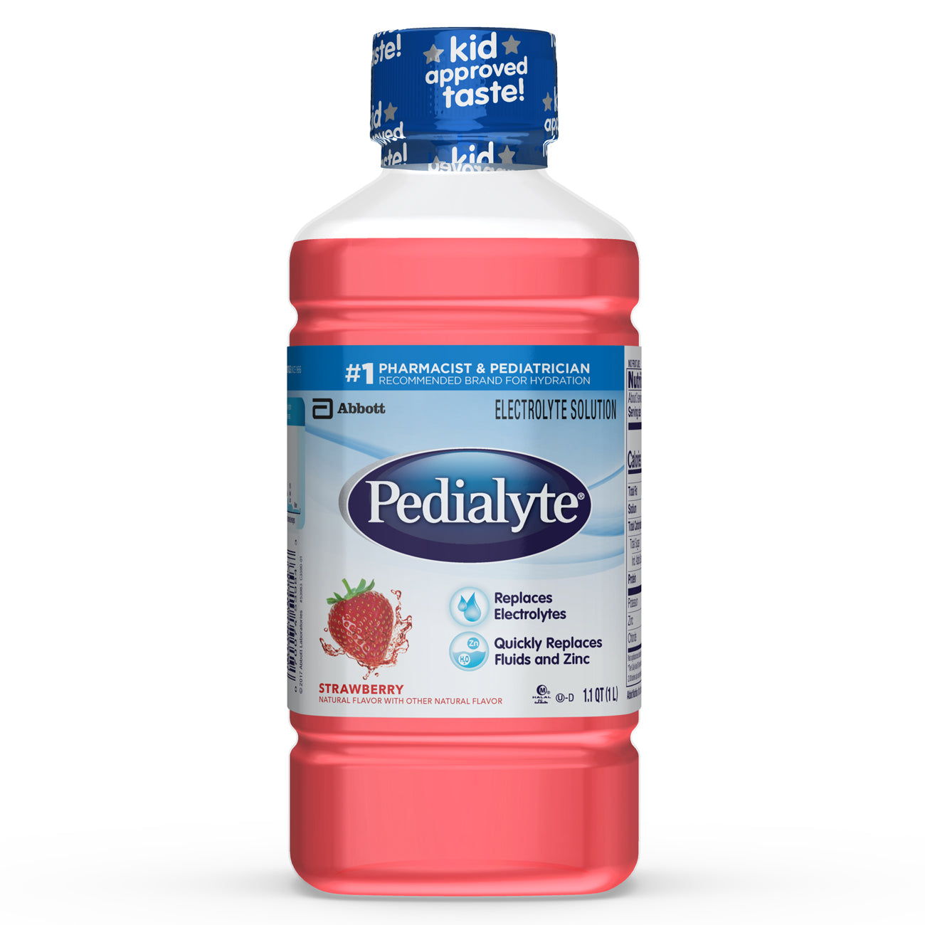 Pedialyte Strawberry 1 Liter Flavored Electrolyte Solution; 33.8 Fluid Ounce; 8 Per Case - High Mart Wholesale