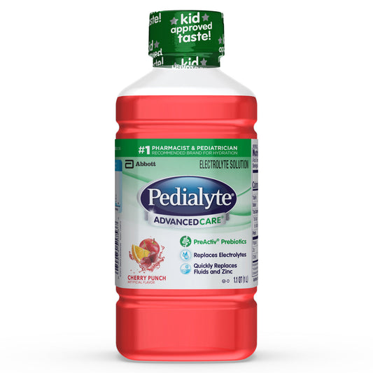 Pedialyte 8 Drink Advanced Care Cherry Flavored Electrolyte Solution; 33.8 Fluid Ounce; 8 Per Case - High Mart Wholesale