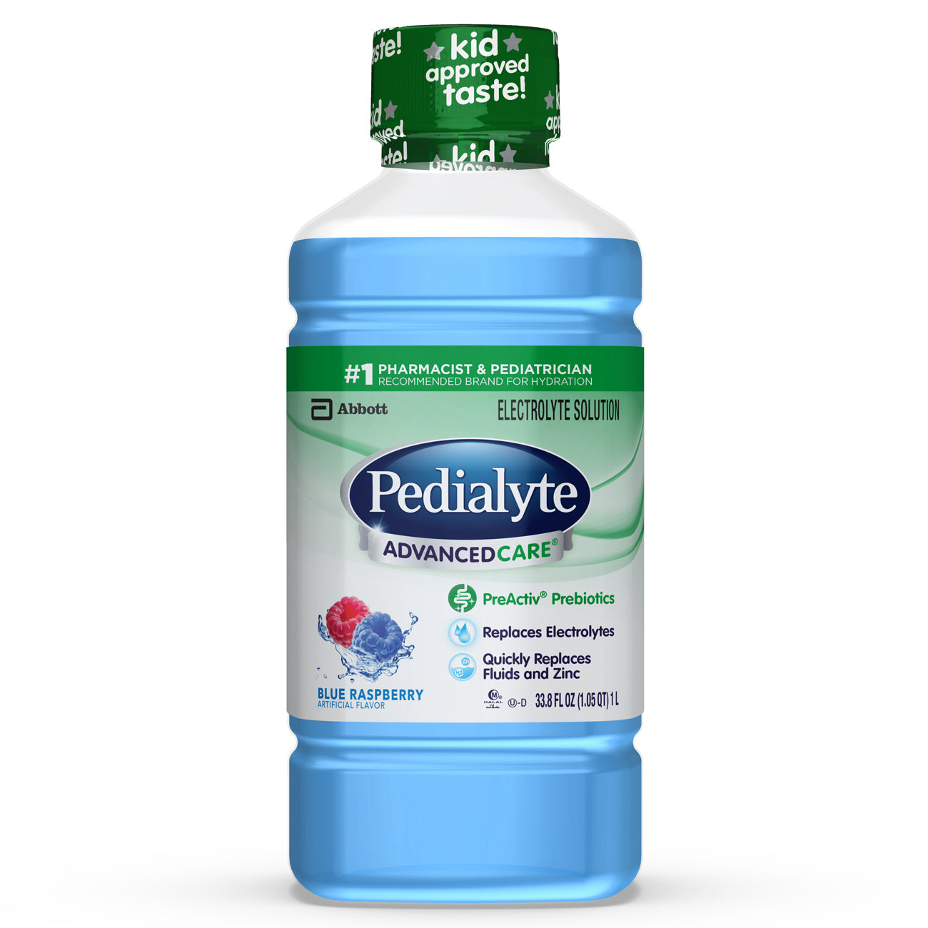 Pedialyte Advanced Care Blue Raspberry Flavored Electrolyte Solution; 33.8 Fluid Ounce; 8 Per Case - High Mart Wholesale