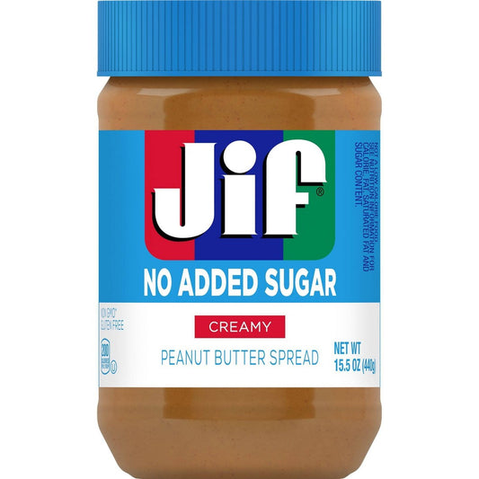 Jif No Added Sugar Peanut Butter; 15.5 Ounce; 12 Per Case - High Mart Wholesale