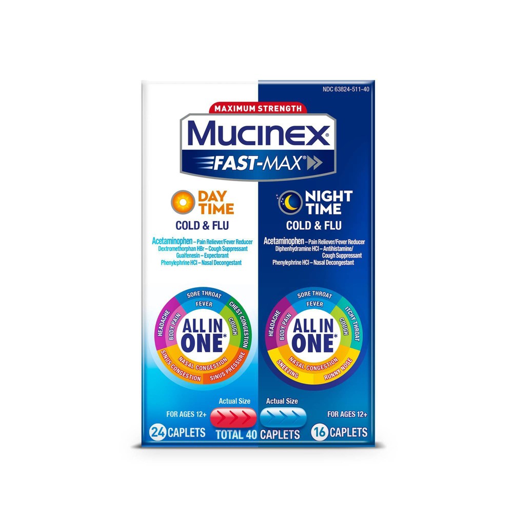 Mucinex Fast Max Day/Night Cold & Flu; 24 Count; 3 Per Box; 1 Per Case - High Mart Wholesale