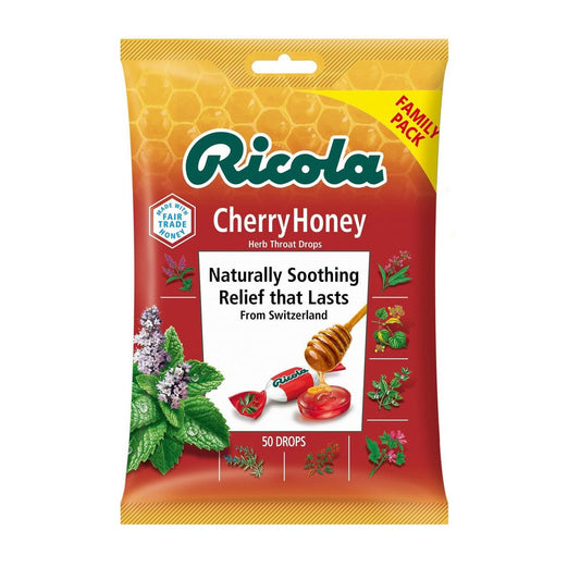 Ricola Cherry Honey Cough Drop Bags; 45 Count; 6 Per Box; 6 Per Case