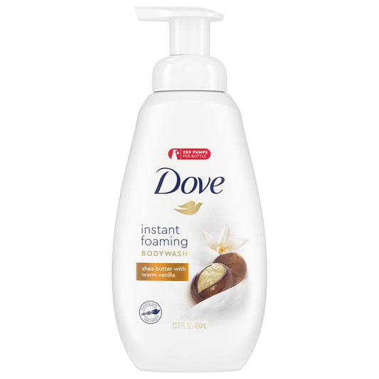 Dove Body Wash Shea Butter Shower Foam; 13.5 Ounces; 4 Per Case