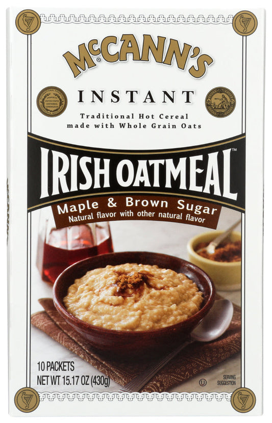 Mccanns Instant Brown Maple Sugar Irish Oatmeal; 15.17 Ounces; 12 Per Case - High Mart Wholesale