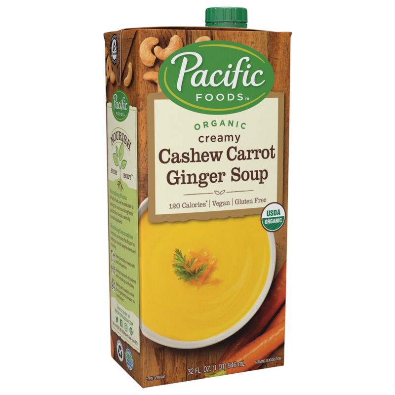 Pacific Foods Organic Cashew Carrot Ginger; 32 Fluid Ounces; 12 Per Case - High Mart Wholesale