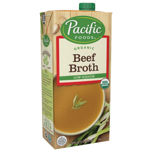Pacific Foods Organic Low Sodium Beef Broth; 32 Ounce; 12 Per Case - High Mart Wholesale