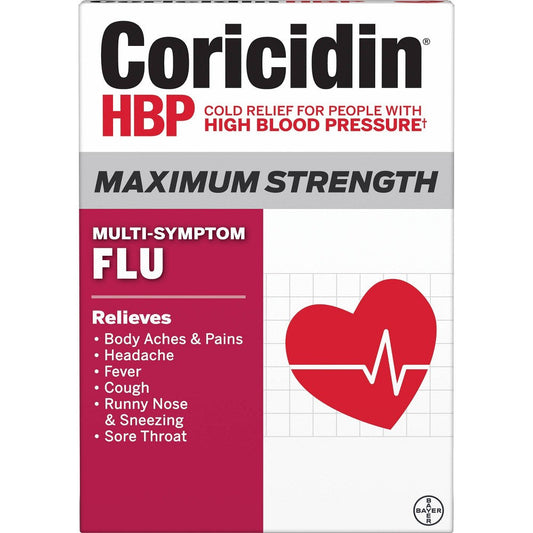 Coricidin Hbp Max Cold Cough And Flu; 24 Piece; 3 Per Box; 8 Per Case