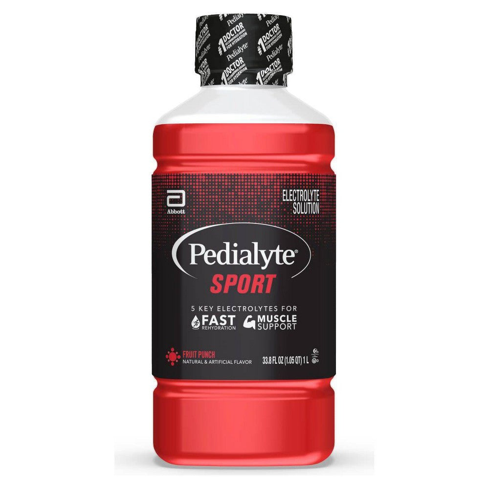 Pedialyte Sport Fruit Punch Flavored Electrolyte Solution; 33.8 Fluid Ounce; 4 Per Case - High Mart Wholesale