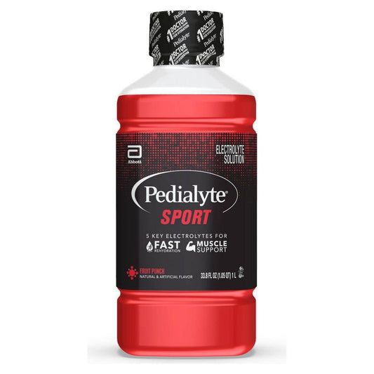 Pedialyte Sport Fruit Punch Flavored Electrolyte Solution; 33.8 Fluid Ounce; 4 Per Case - High Mart Wholesale