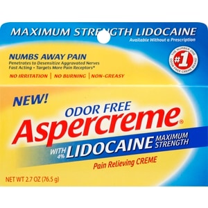 Aspercreme With Lidocaine Max Strength; 2.7 Ounces; 4 Per Box; 3 Per Case