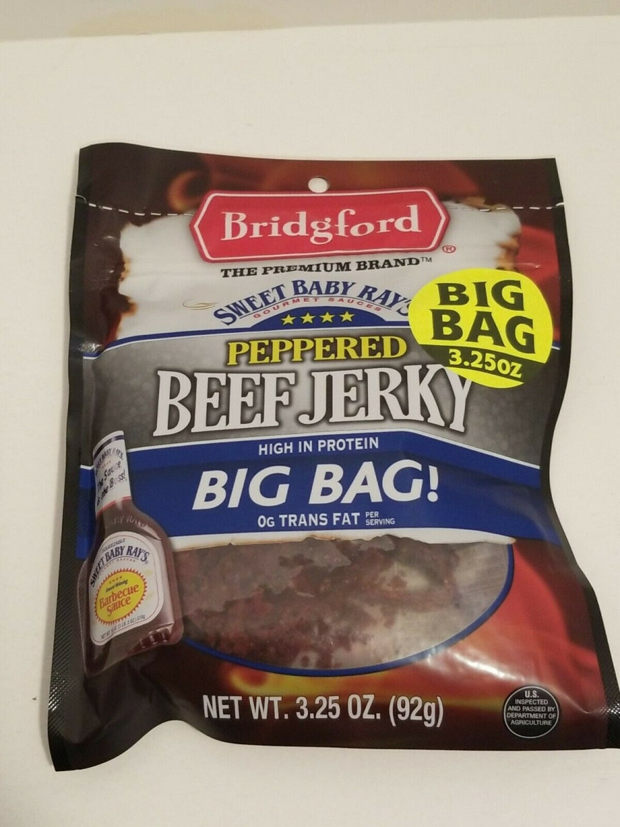Bridgford Sweet Baby Rays Peppered Beef Jerky; 3.25 Ounce; 12 Per Case - High Mart Wholesale