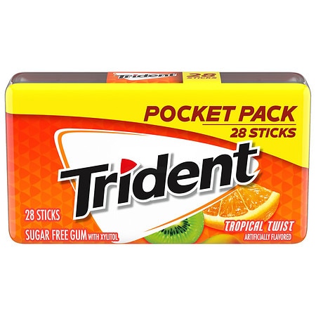 Trident Tropical Twist; 28 Count; 6 Per Box; 8 Per Case