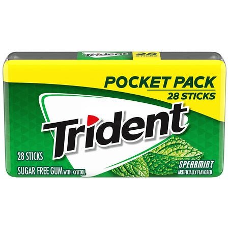 Trident Spearmint; 28 Count; 6 Per Box; 8 Per Case