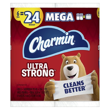 Charmin Ultra Strong Toilet Tissue Mega Roll; 172 Square Foot; 1 Per Box; 3 Per Case