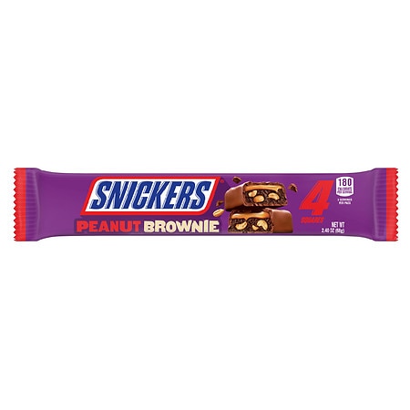 Snickers Peanut Brownie Bar Share Size; 2.4 Ounce; 24 Per Box; 6 Per Case