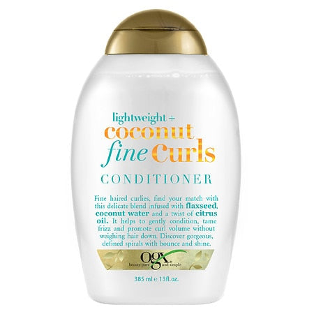 Ogx Coconut Conditioner Fine Curls; 385 Milileter; 4 Per Case - High Mart Wholesale