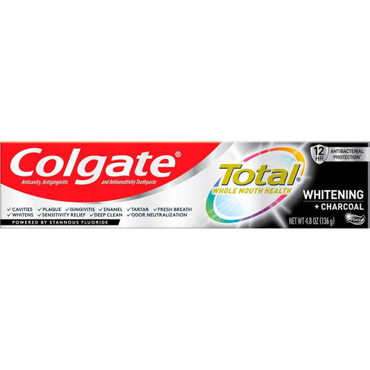 Colgate Total Toothpaste Whitening + Charcoal; 4.8 Ounces; 6 Per Box; 4 Per Case