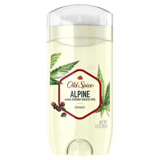 Old Spice Antiperspirant/Deodorant Alpine Hemp Seed Oil Aluminum Free; 3 Ounces; 3 Per Box; 4 Per Case
