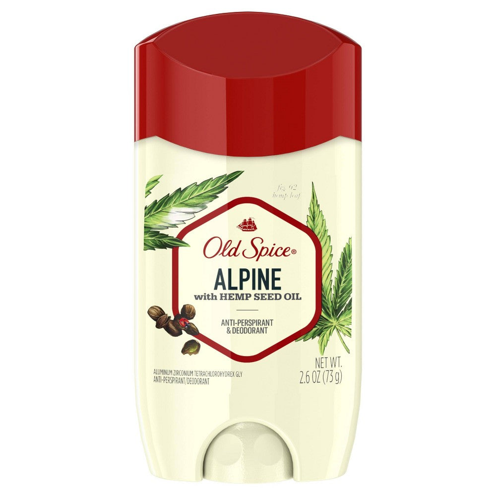 Old Spice Antiperspirant/Deodorant Alpine Hemp Seed Oil; 2.6 Ounce; 3 Per Box; 4 Per Case