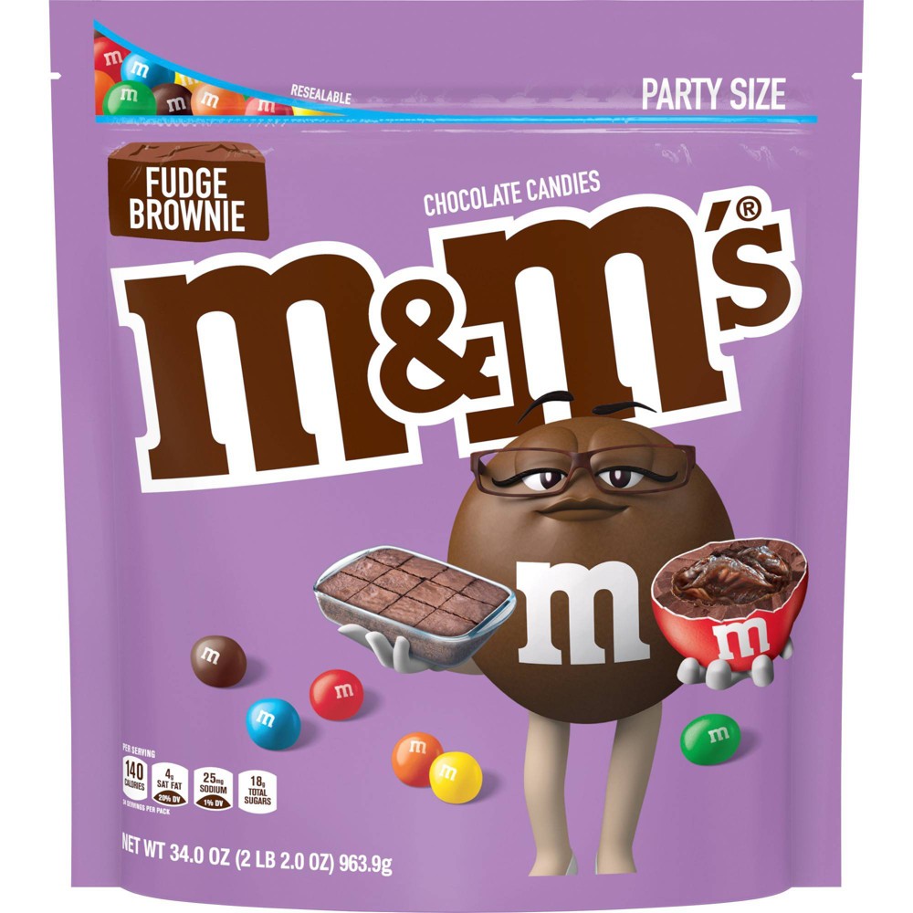 M&M's Fudge Brownie Party Size Stand Up Pouch; 34 Ounces; 6 Per Case