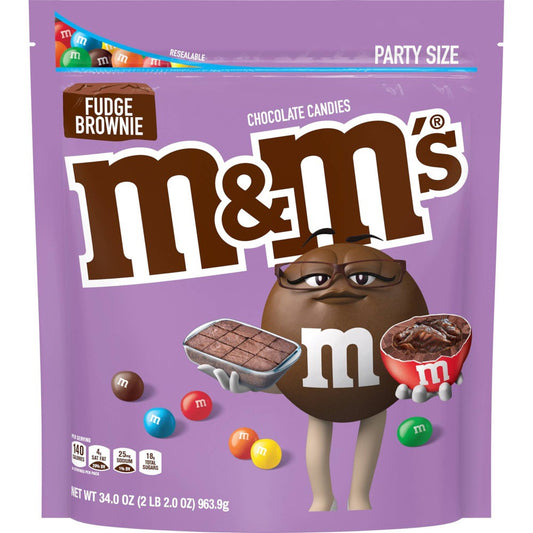 M&M's Fudge Brownie Party Size Stand Up Pouch; 34 Ounces; 6 Per Case