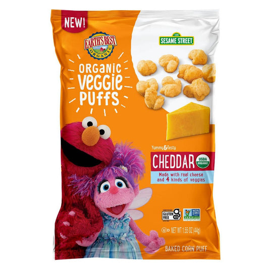 Earth's Best Organic Non-Gmo Cheddar Veggie Puffs Baby Snack Pouch; 1.55 Ounce; 4 Per Case