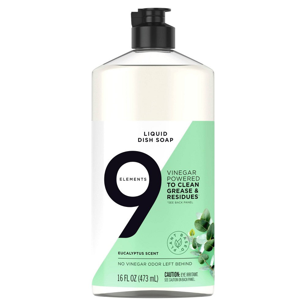 9 Elements Dishwashing Liquid Eucalyptus Regular; 16 Fluid Ounces; 6 Per Case