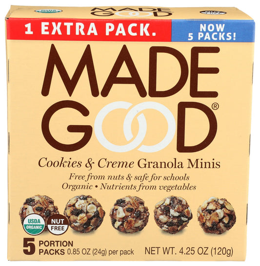 Madegood Cookies & Creme Granola Minis; 5 Count; 6 Per Case - High Mart Wholesale