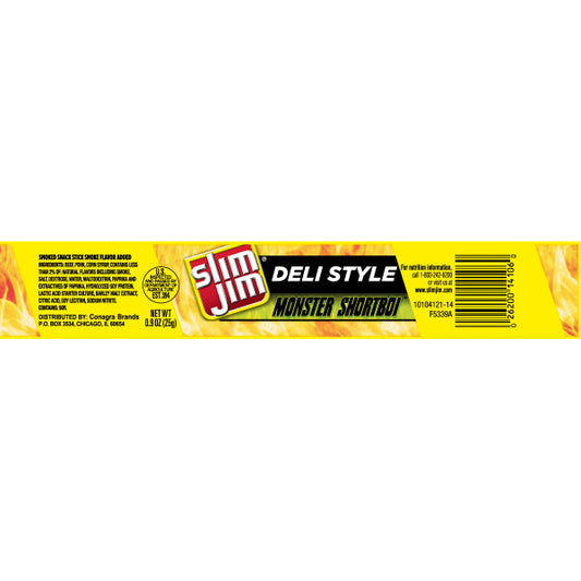 Slim Jim Deli Style Meat Stick Original Flavored; 0.8 Ounces; 24 Per Box; 6 Per Case