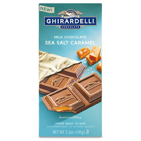 Ghirardelli Milk Chocolate Chunk Sea Salt Caramel Bar; 3.5 Ounces; 12 Per Case - High Mart Wholesale