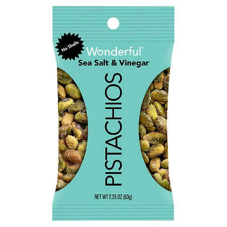 Wonderful Pistachios Pistachio No Shell Sea Salt & Vinegar; 2.25 Ounces; 8 Per Box; 3 Per Case